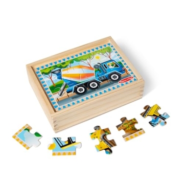 Melissa & Doug Construction Vehicles 4-in-1 Puzzles for Kids
