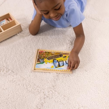 Melissa & Doug Construction Vehicles 4-in-1 Puzzles for Kids