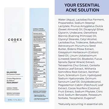 Codex Labs Shaant Balancing Face Cream - Plant Retinol Alternative for Acne Prone Skin (50ml)