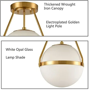 Stunning HOLKIRT Globe Ceiling Light Fixture for Any Space