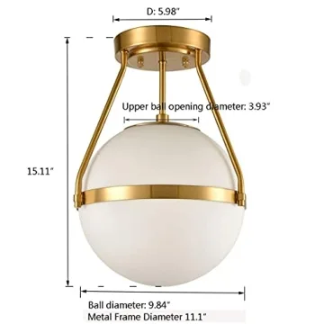Stunning HOLKIRT Globe Ceiling Light Fixture for Any Space