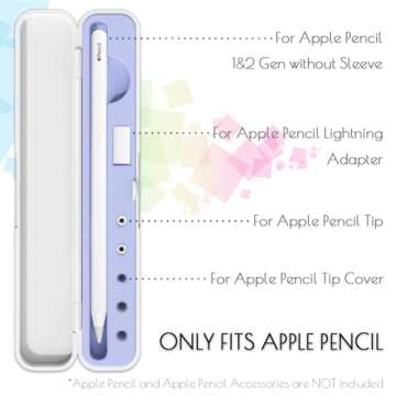 Meowster Storage Box with Lid for Apple Pencil 1st and 2nd Gen - Protective Carrying Case - Shock-Ab...