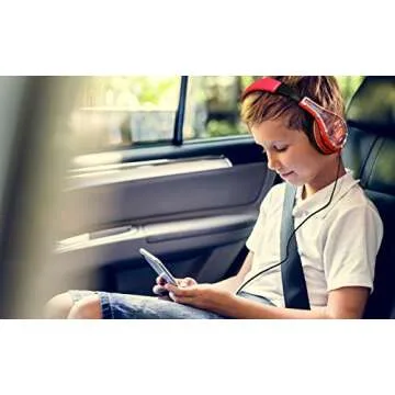 eKids Cars Kids Headphones, Adjustable Headband, Stereo Sound, 3.5Mm Jack, Wired Headphones for Kids, Tangle-Free, Volume Control, Childrens Headphones Over Ear for School Home, Travel