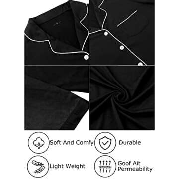 Leikar Postpartum Pajamas Nightgowns For Women Button Down Pajamas Dress Nursing Pajamas M