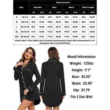 Leikar Postpartum Pajamas Nightgowns For Women Button Down Pajamas Dress Nursing Pajamas M
