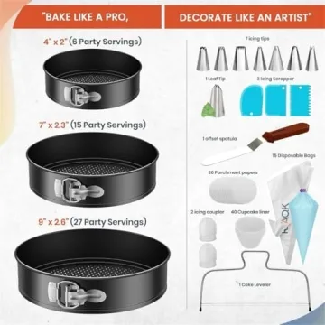 RFAQK 100PC Cake Pan Set for Everyone's Baking Needs