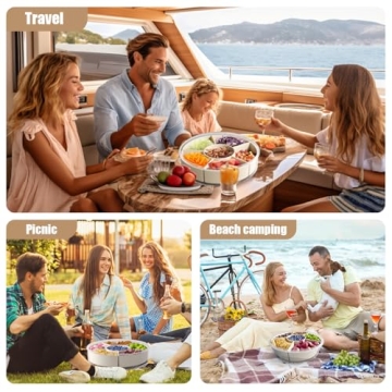 Divided Snack Box Container with Rotating Tray for Easy Use