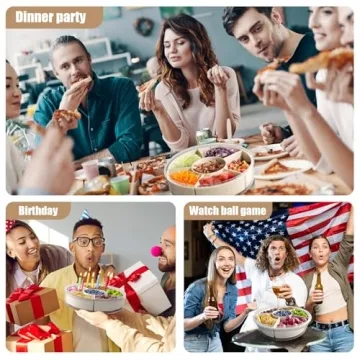 Divided Snack Box Container with Rotating Tray for Easy Use