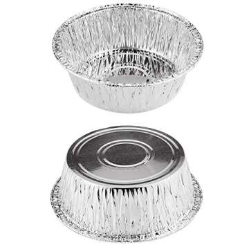 Oopsu 100 Pack 4" Round Tart Pie Foil Pans - Aluminum Foil Tins for Baking & Cooking