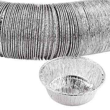 Oopsu 100 Pack Round Foil Pans for Baking and Cooking