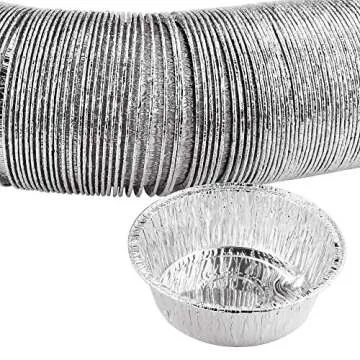 Oopsu 100 Pack Round Foil Pans for Baking and Cooking