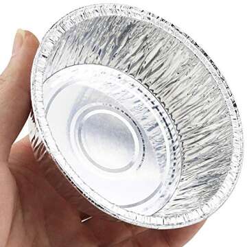 Oopsu 100 Pack Round Foil Pans for Baking and Cooking