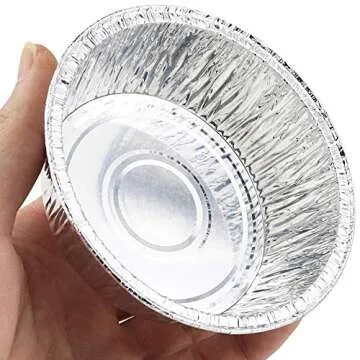 Oopsu 100 Pack Round Foil Pans for Baking and Cooking