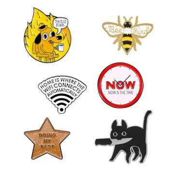 MeliMe Cute Cartoon Brooch Pins Enamel Brooches Lapel Pins Badge for Women Girls Clothes Bag Decorat...