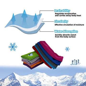 AWOWZ 10 Pack Microfiber Cooling Ice Towel - Stay Cool During Sports, Yoga, Gym, and More!