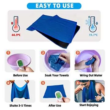 AWOWZ Microfiber Cooling Ice Towel 10 Pack for Sports & More