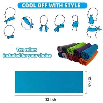AWOWZ Microfiber Cooling Ice Towel 10 Pack for Sports & More