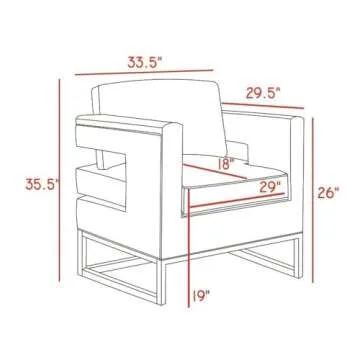 Meridian Furniture Modern | Contemporary Black Velvet Upholstered Accent Chair with Stainless Steel Base in a Rich Gold Finish, 33.5" W x 29.5" D x 35.5" H,