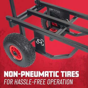 Gator Frameworks All-Terrain Folding Multi-Utility Cart with 30-52” Extension & 500 lbs. Load Capacity (GFW-UTL-CART52AT)