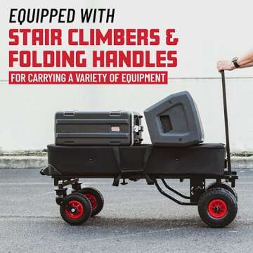 Gator Frameworks All-Terrain Folding Multi-Utility Cart with 30-52” Extension & 500 lbs. Load Capacity (GFW-UTL-CART52AT)