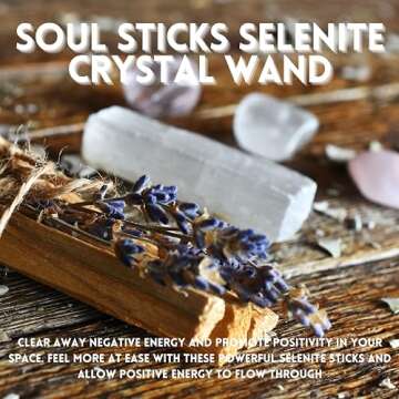 SOUL STICKS 4 Selenite Crystal Wand | Variety Pack Selenite Sticks for Healing | Reiki & Metaphysical Energy Drawing | Wicca Altar Crystals Stick Healing Reiki Home Witchcraft Supplies - Pack of 20