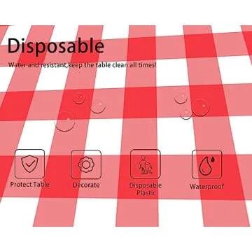 Sunepany Red Gingham Tablecloth 2-Pack for Parties