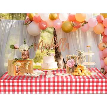 Sunepany Red Gingham Tablecloth 2-Pack for Parties