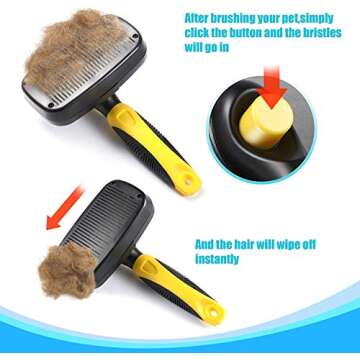 Bonve Pet LKGMS-001 Pet Grooming Brush - Pro Quality Self Cleaning Slicker Brushes for Dogs and Cats -Shedding Grooming Tools