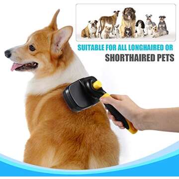 Bonve Pet LKGMS-001 Pet Grooming Brush - Pro Quality Self Cleaning Slicker Brushes for Dogs and Cats -Shedding Grooming Tools