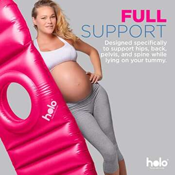 HOLO The Original Inflatable Pregnancy Pillow - Full Body Maternity Airbed/Float with Hole for Tummy...