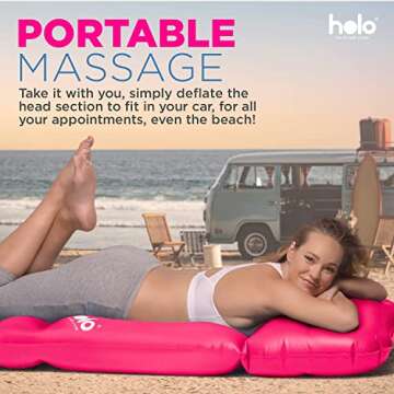 HOLO The Original Inflatable Pregnancy Pillow - Full Body Maternity Airbed/Float with Hole for Tummy - Sleeping Support & Comfort - Say Goodbye to Pregnancy Related Aches and Pains (White Sand)