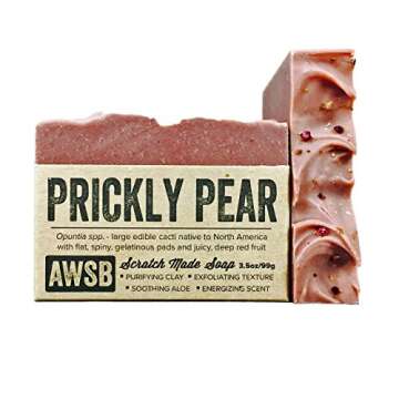 A Wild Soap Bar Prickly Pear Cactus Bar Soap with Rosemary & Mint, Vegan, All Natural with Organic I...