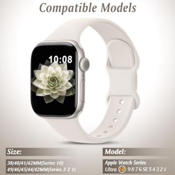 10 Pack Sport Silicone Band Compatible for Apple Watch Bands 38mm 40mm 41mm 42mm 44mm 45mm 46mm 49mm Women Men,Water Proof Soft Strap for iWatch Series 10 9 8 se 7 6 5 4 3 Ultra Patenting