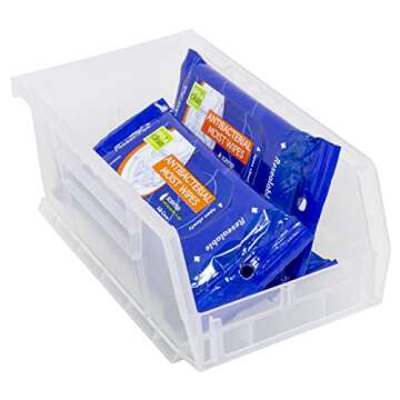 Akro-Mils 30220 AkroBins Plastic Storage Bins, Space-Saving Stackable Bins, Garage Organization Bins...