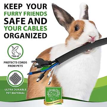 Small Pet Select Heavy Duty Cord Cover - 10ft Ultra Durable Cable Protector