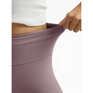 Trendy Queen Women's Wide Leg Yoga Pants Bootcut Workout Flare Leggings Trendy High Waisted Fold Over 2024 Fall Outfits Purple S