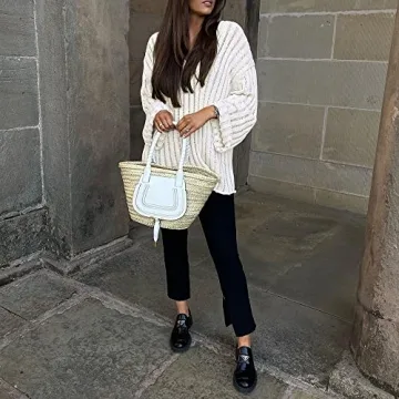 MISSACTIVER Women’s Sexy V Neck Off Shoulder Sweater