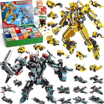 Asoulin STEM Robot Building Blocks Advent Calendar 2024 for Kids