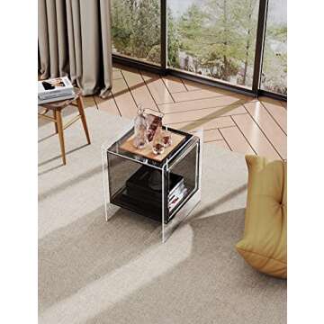 Solaround Acrylic Nightstand with Colorful Storage Shelf