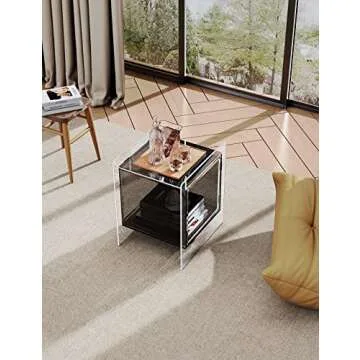 Solaround Acrylic Nightstand with Colorful Storage Shelf