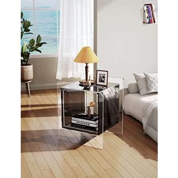 Solaround Acrylic Nightstand with Colorful Storage Shelf