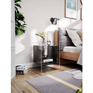 Solaround Acrylic Nightstand with Colorful Storage Shelf