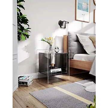 Solaround Acrylic Nightstand with Colorful Storage Shelf