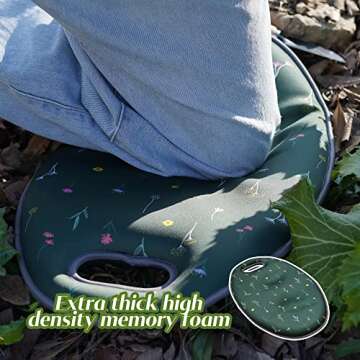 BIGTREE 2-Pack Extra Thick Kneeling Mat Memory Foam Cushioning Kneeling Knee Pad, Floral Design Gard...