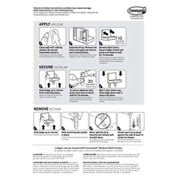 Command Display Ledges, Damage-Free, Easy Install Shelves