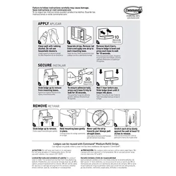 Command Display Ledges, Damage-Free, Easy Install Shelves