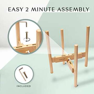 Adjustable RAINBLELAND Indoor Plant Stand - Elevate Your Decor