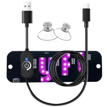 Pink LED Car Light Sign with USB Type-C & Suction Cups - PKL2407