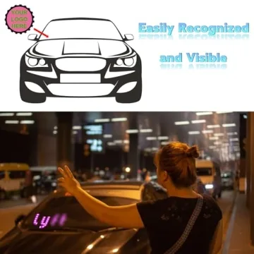 Pink LED Car Light Sign with USB Type-C & Suction Cups