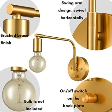 Stylish DANSEER Edison Brass Wall Sconces for Easy Installation